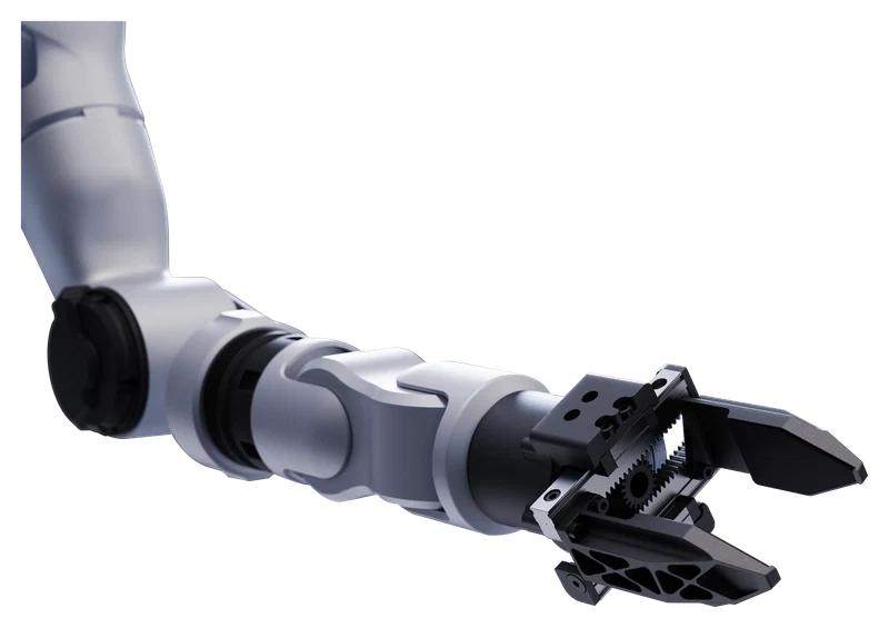 Unitree Dex1-1 gripper shown attached to a robot wrist.