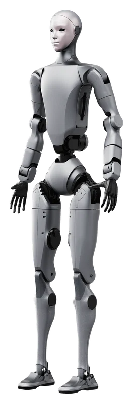 Unitree H2 in a neutral three-quarter standing pose.